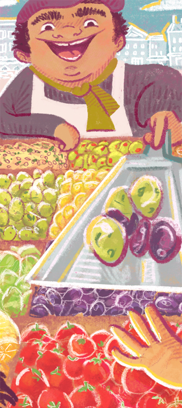 Italian Market Day Illustration Detail Crop