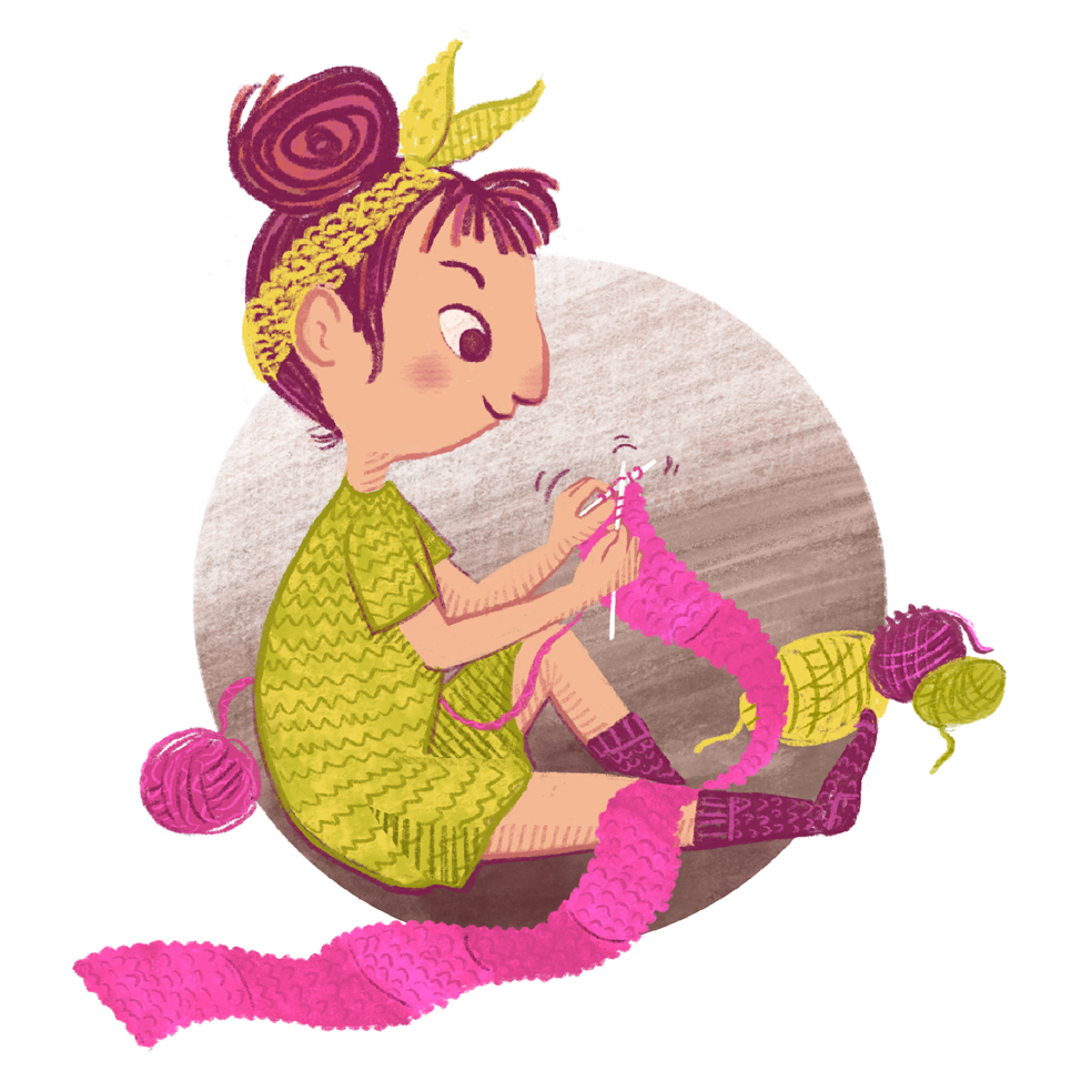 Girl Knitting