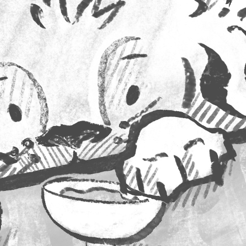 Lion Dress Up Box Scene Illustration